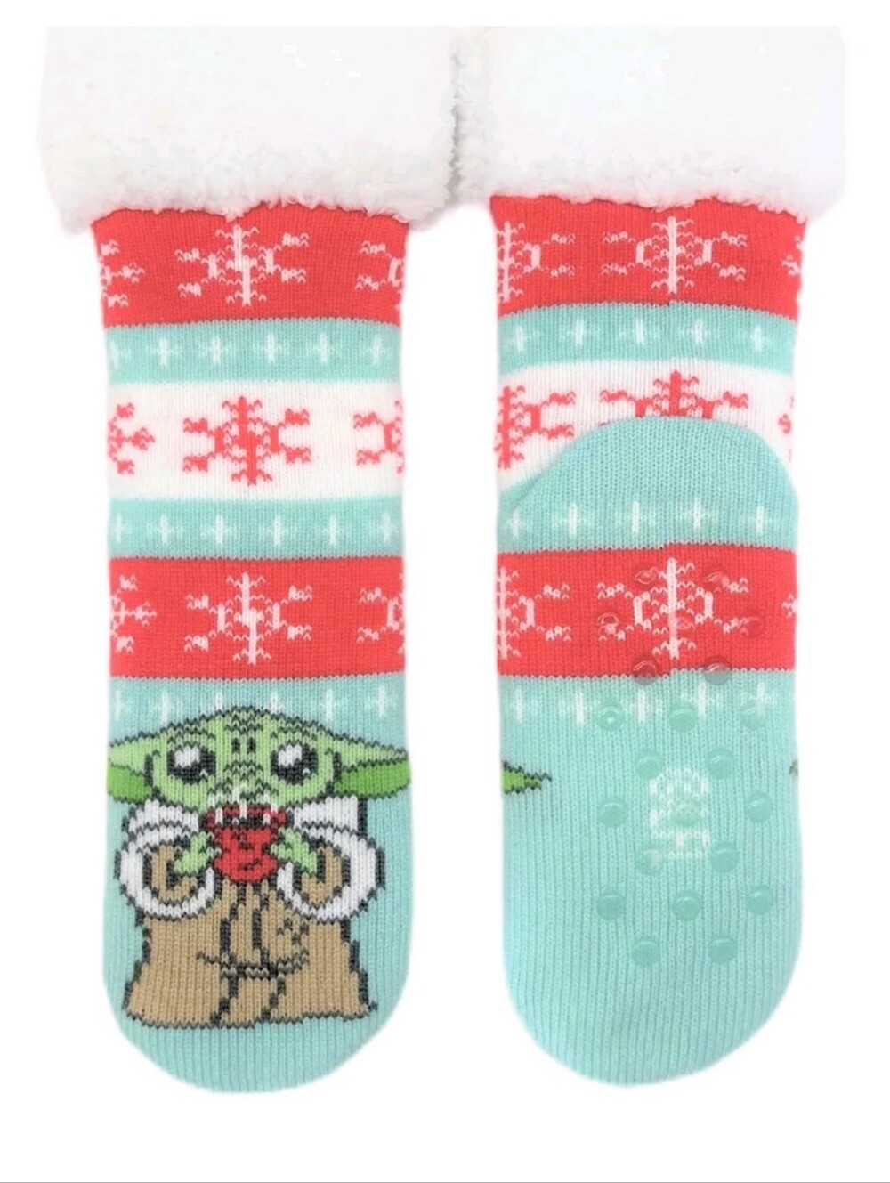 Star Wars The Mandalorian Women's Holiday Slipper Socks, 1-Pack, Size 4-10